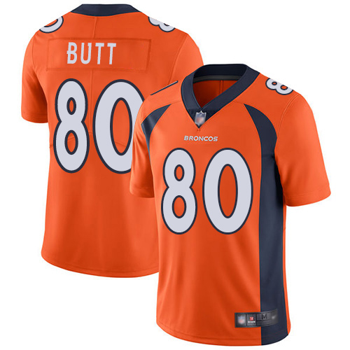 Men Denver Broncos #80 Jake Butt Orange Team Color Vapor Untouchable Limited Player Football NFL Jersey->denver broncos->NFL Jersey
